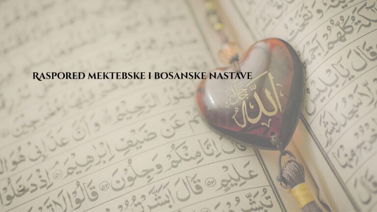 Raspored mektebske i bosanske nastave
